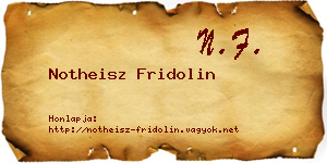Notheisz Fridolin névjegykártya